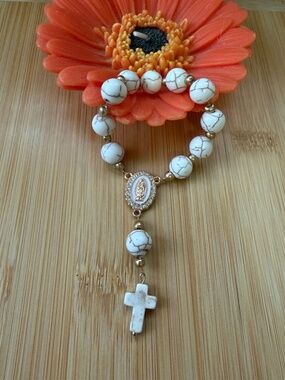 Blessed Crystal beads pocket rosary perfect for Baptism, First Communionflavors